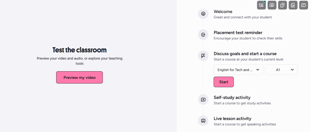 Preply 'My Lessons' dashboard showing upcoming lessons and rescheduling options."